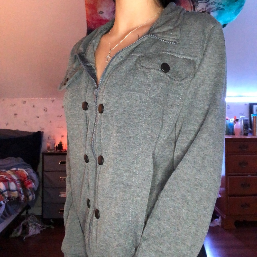 Grey zip up sweatshirt